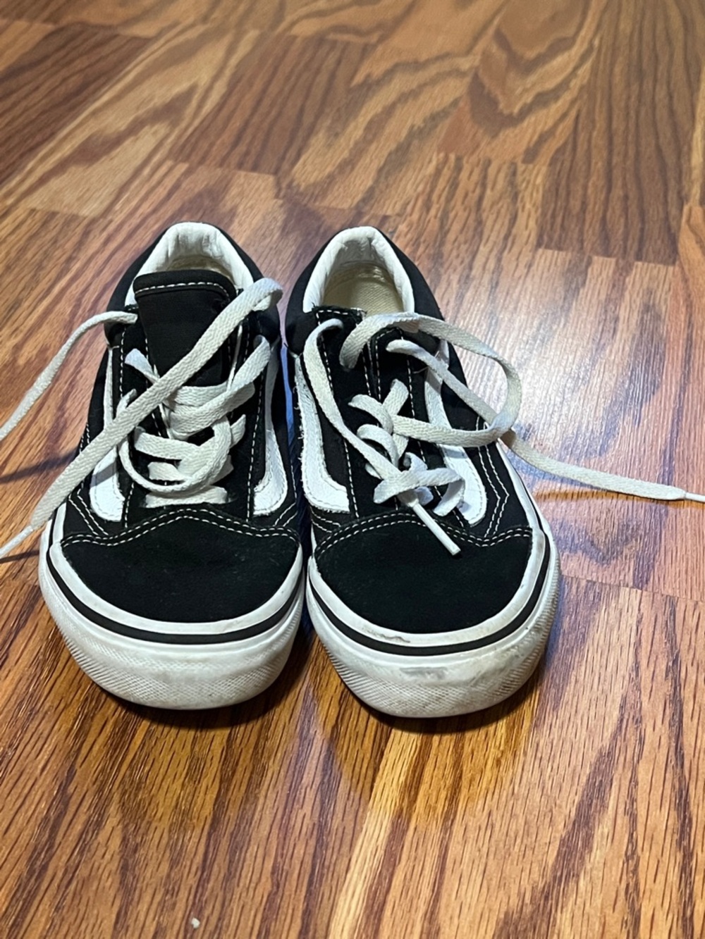 Vans Kids Black and White Low-Top Skate Sneakers